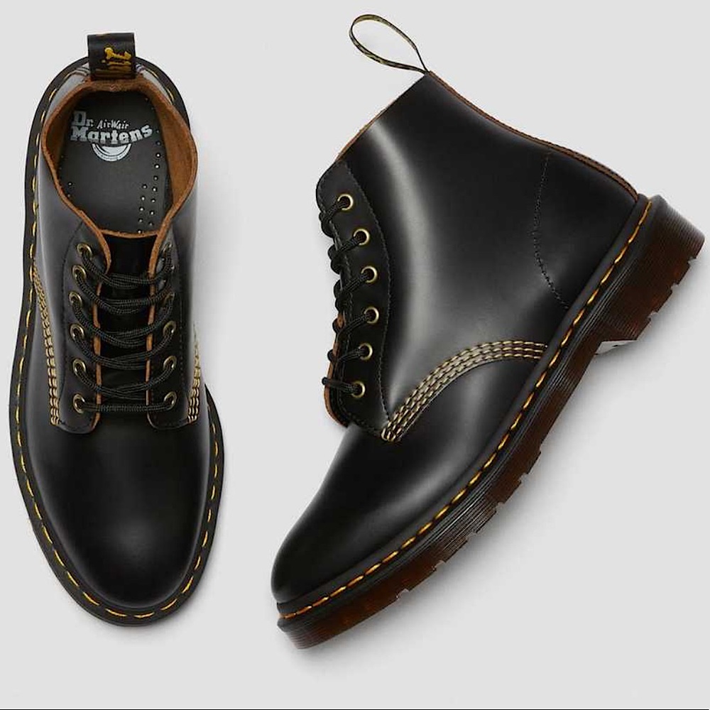 Dr. Martens 101 VINTAGE SMOOTH LEATHER ANKLE BOOTS